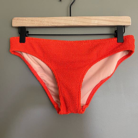 J. Crew Textured hipster full-coverage bikini bottom Guarana Orange Size Small‎ - Picture 3 of 14